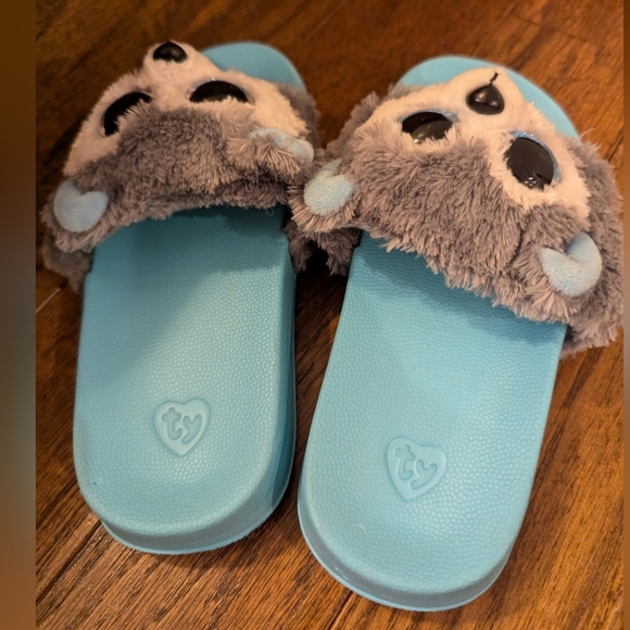 TY Beanie Boo Slush the Husky Pool Slides size 11-13 - Picture 8 of 13